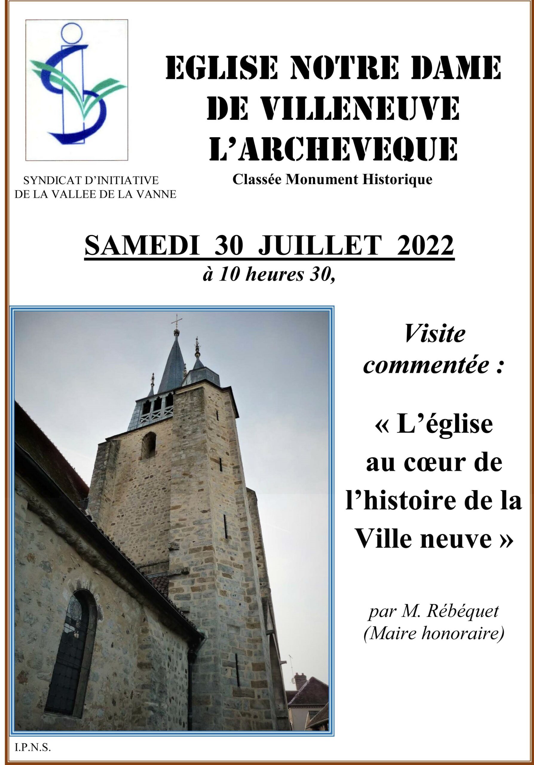 VISITE église NOTRE DAME à Villeneuve-L'archevêque Samedi 30 juillet 2022-1