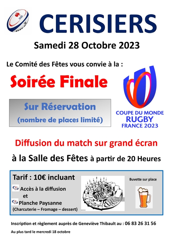 Rugby cerisiers diffusion finale ccvpo