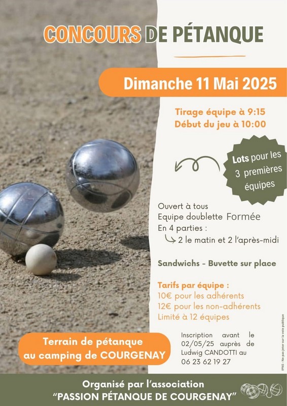 Concours Pétanque Courgenay ccvpo
